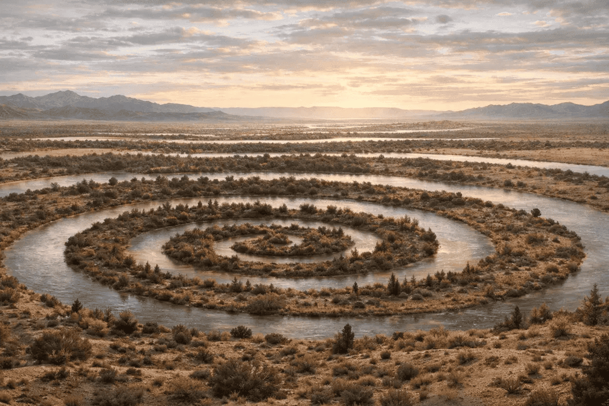 Artificial river recirculating aquaculture system diagram