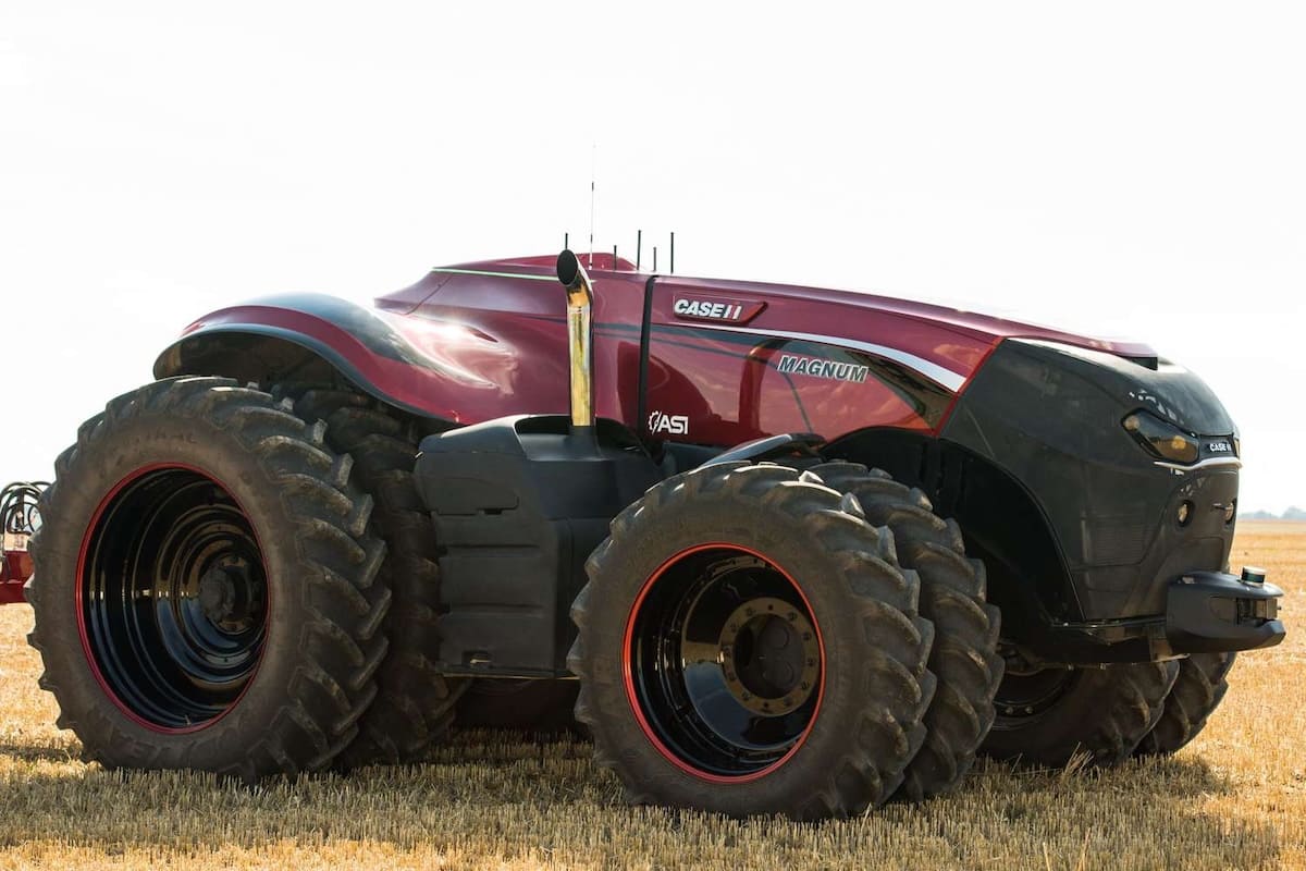 Autonomous tractor operating in a crop field using GPS guidance and AI navigation system