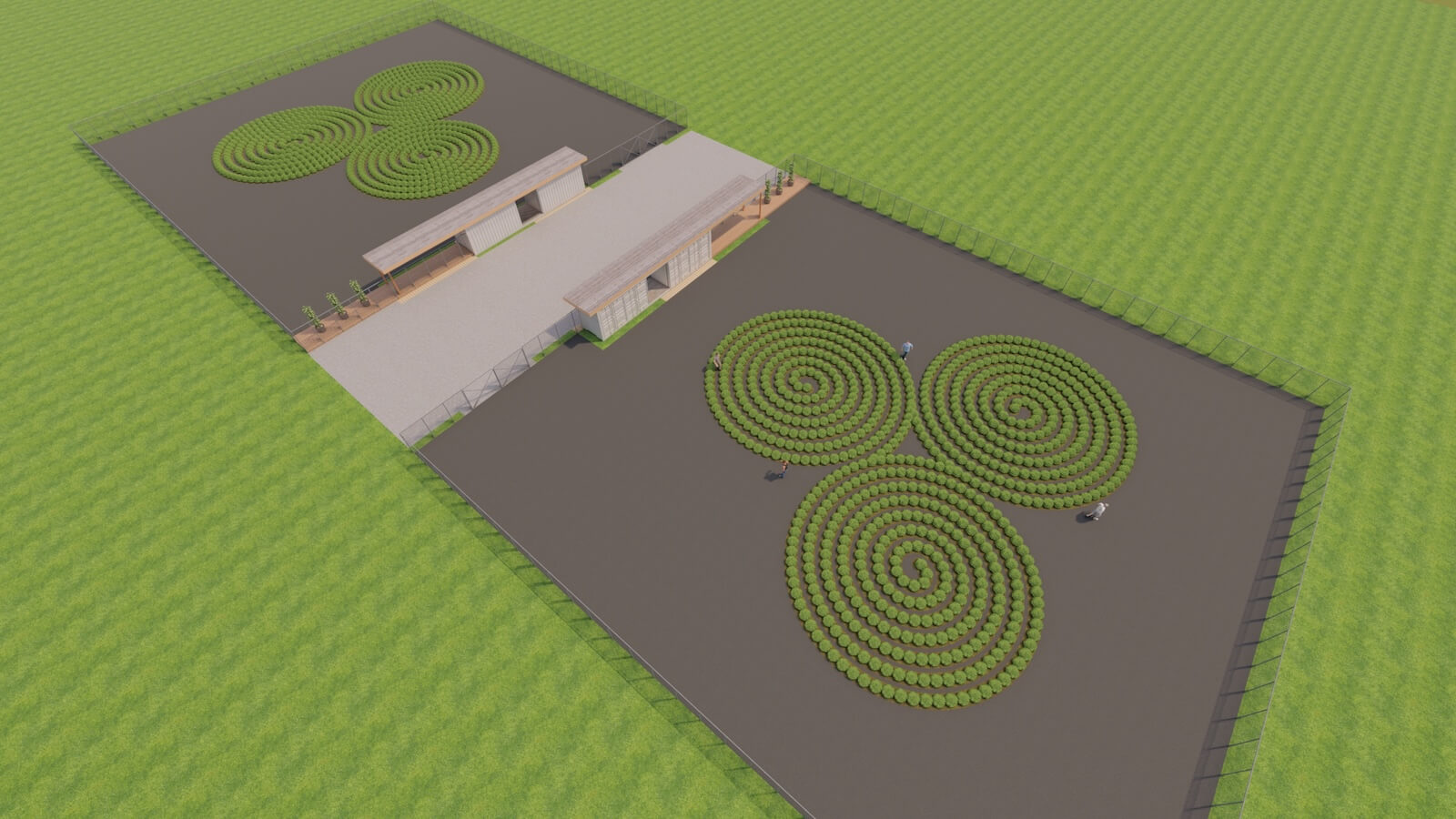 One-acre Crop Circle Farm designed for intensive, resource-efficient food production