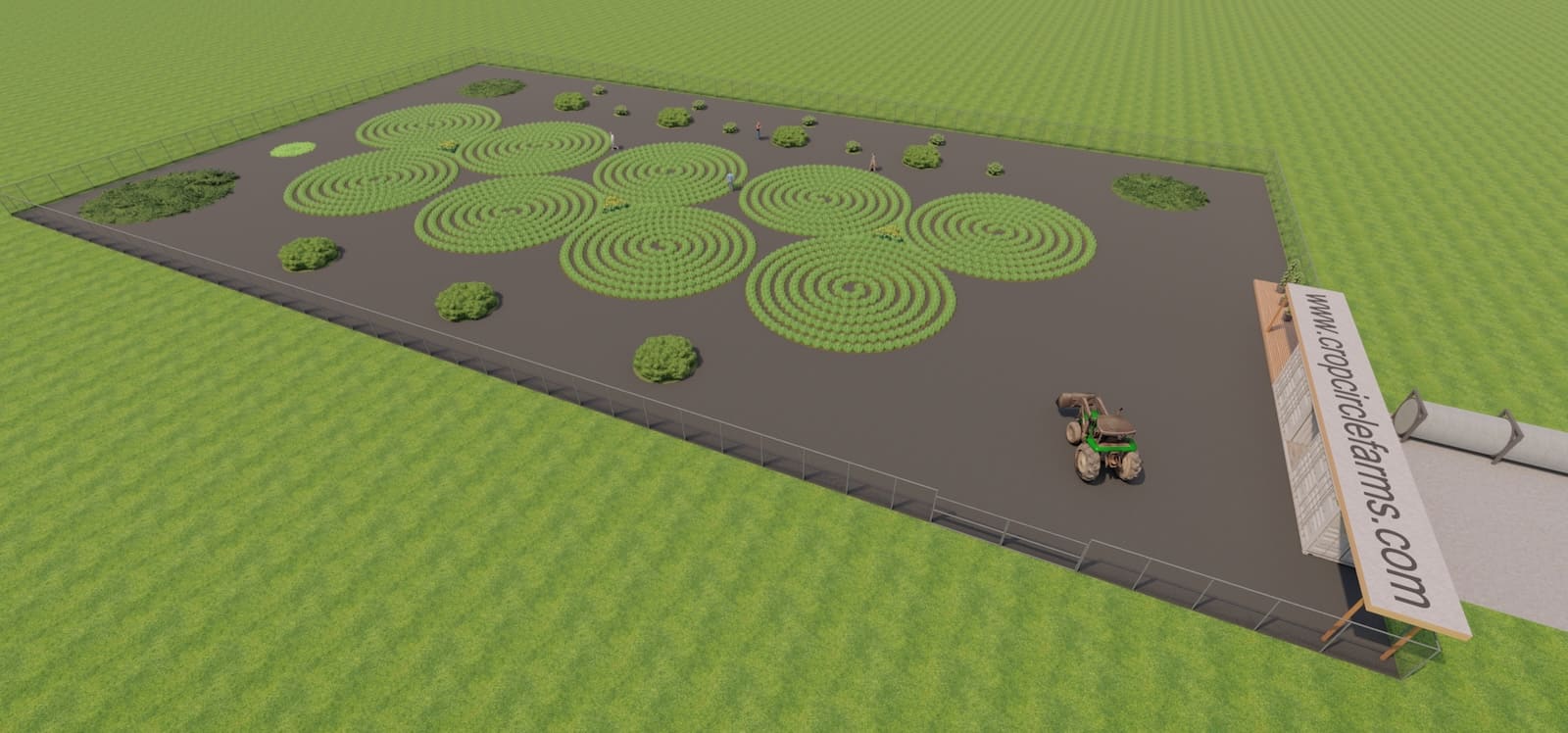 one acre crop circle farm