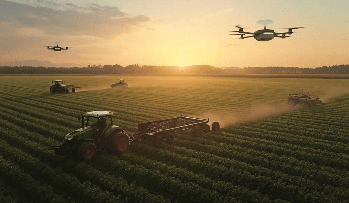 GPS-guided tractor using RTK autosteer for precision planting and field mapping